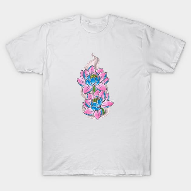 Lotus Tattoo Flower T-Shirt by newhuman